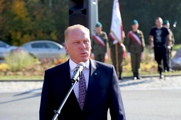 Uroczystośc otwarcia ronda Obrońców Birczy w Elblągu