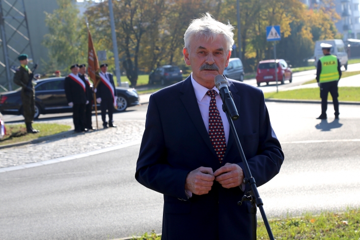 Uroczystośc otwarcia ronda Obrońców Birczy w Elblągu