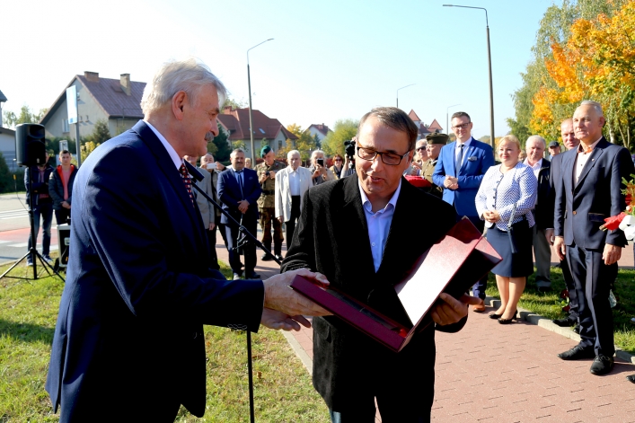 Uroczystośc otwarcia ronda Obrońców Birczy w Elblągu