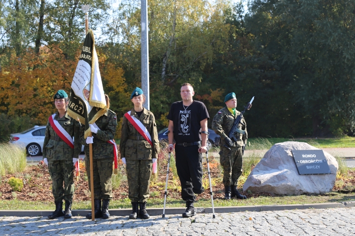 Uroczystośc otwarcia ronda Obrońców Birczy w Elblągu