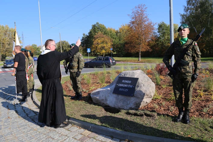 Uroczystośc otwarcia ronda Obrońców Birczy w Elblągu