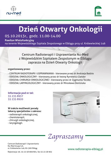 Wojewódzki Szpital Zespolony zaprasza na Dzień Otwarty Onkologii