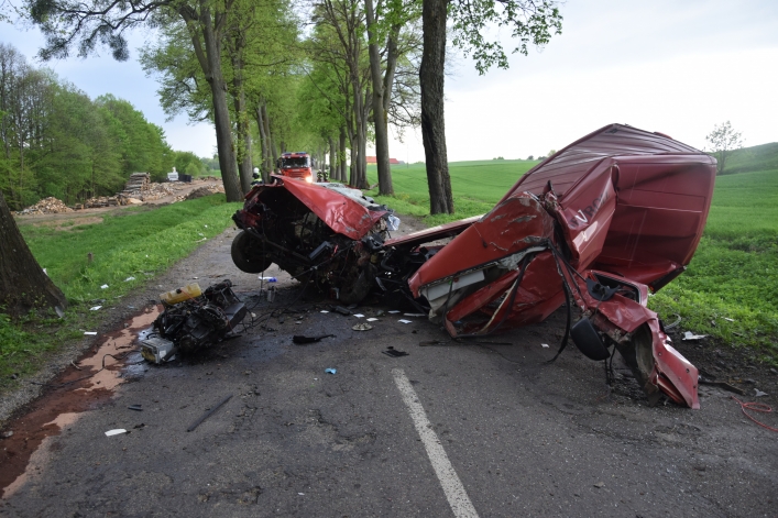 Wypadek drogowy w Niebrzydowie