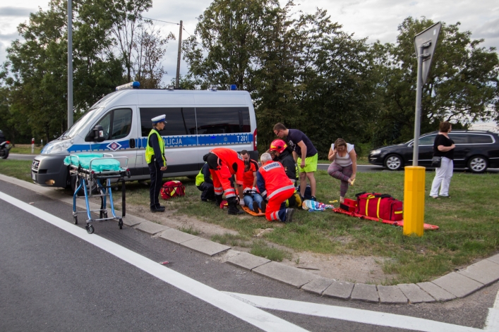 Wypadek na skrzyżowaniu w Kazimierzowie