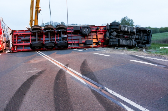 Wypadek na „berlince”. Droga jest nadal zablokowana