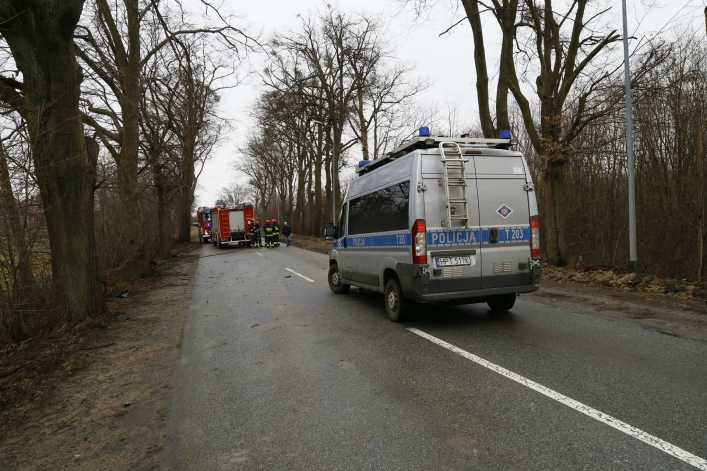 Wypadek w Dąbrowie Kolonii. Samochód rozpadł się na dwie części!