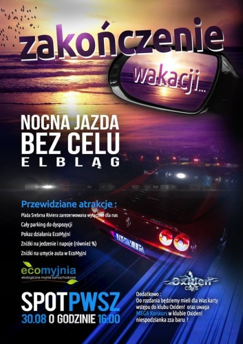 Zakończenie wakacji z Nocną Jazdą Elbląg. Zobacz przygotowane atrakcje