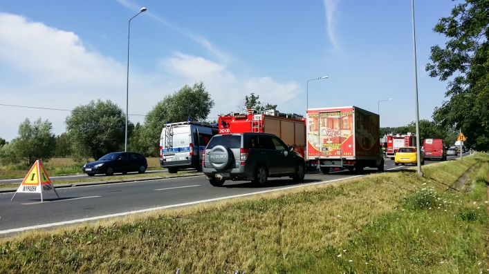 Zderzenie pojazdów na drodze krajowej numer 7