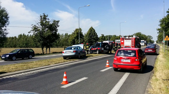 Zderzenie pojazdów na drodze krajowej numer 7