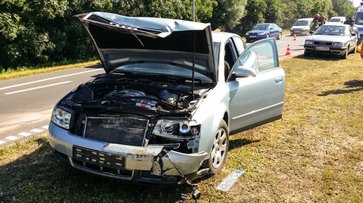 Zderzenie pojazdów na drodze krajowej numer 7