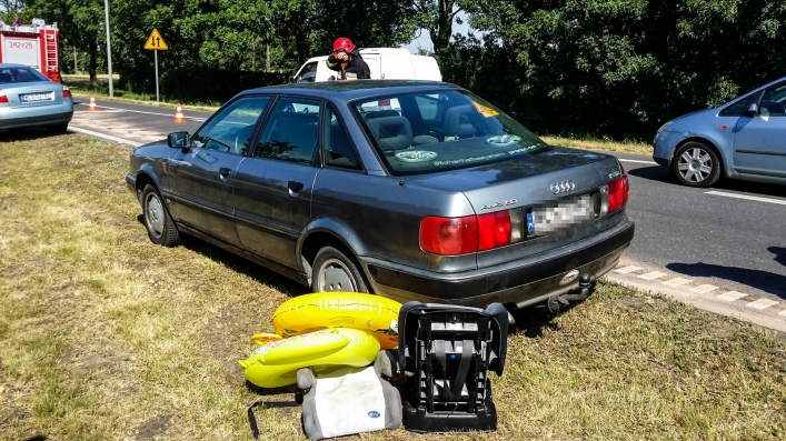 Zderzenie pojazdów na drodze krajowej numer 7