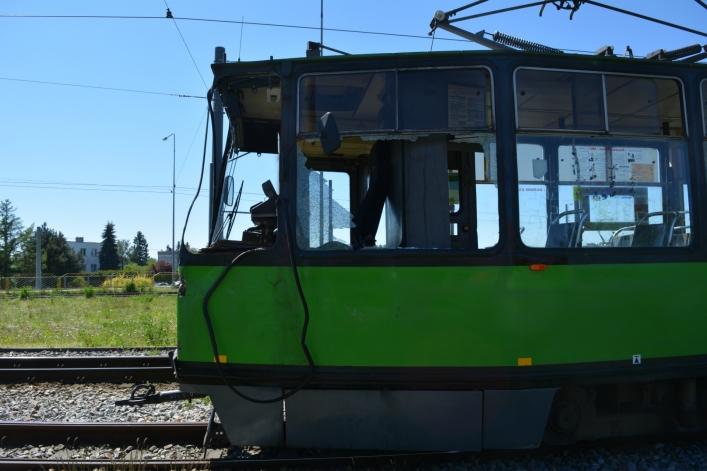 Zderzenie tramwaju i ciężarówki na al. Grunwaldzkiej