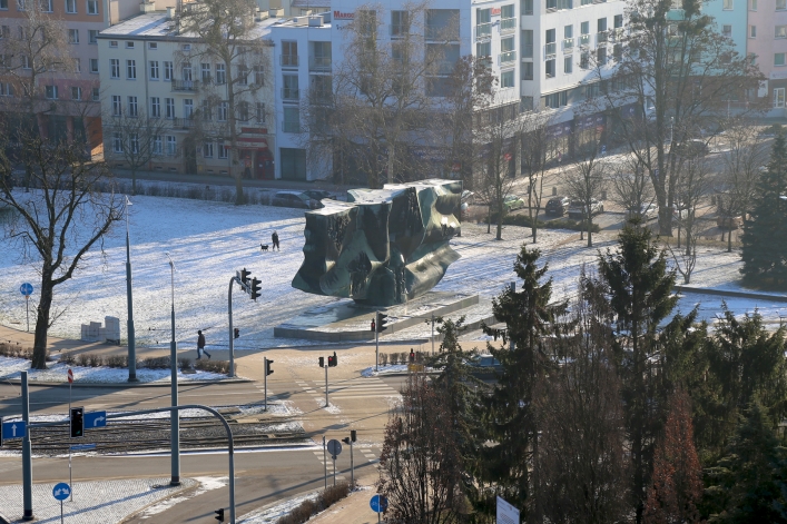 Zimowy widok z wieży Urzędu Miejskiego w Elblągu