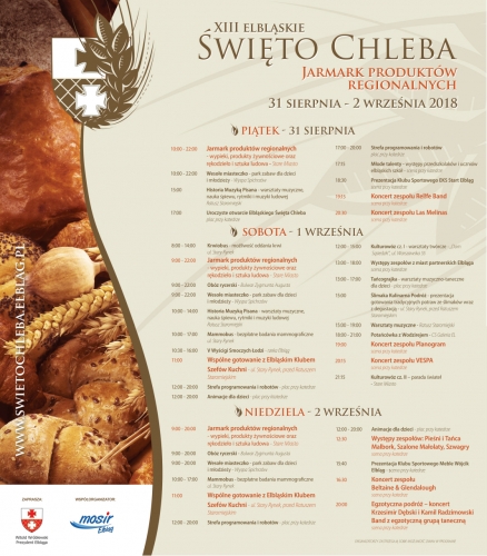 Program Elbląskiego Święta Chleba 2018