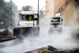 Prace remontowe przy 503 w pełnym deszczu