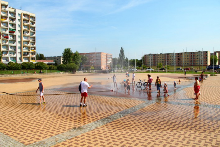 Kurtyna wodna na Placu Jagiellończyka