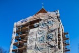 Remont wieży kościelnej w Tolkmicku