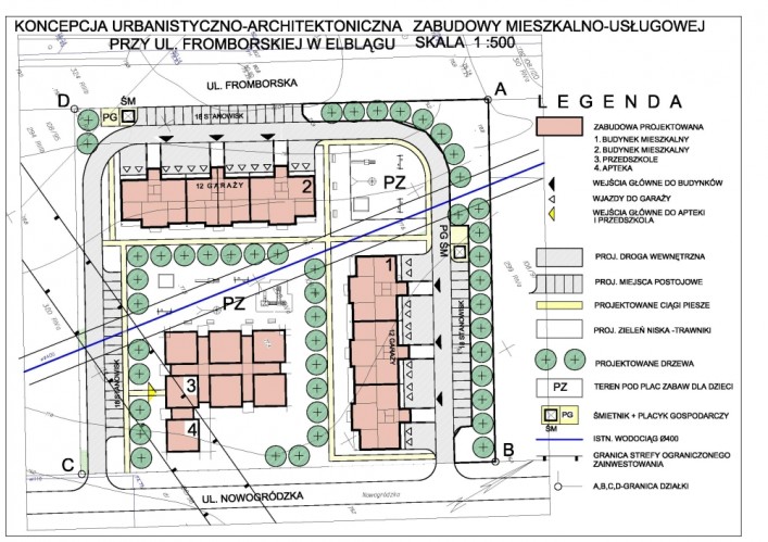 Plan zagospodarowania osiedla wielorodzinnego realizowanego przez firmę PW Jankowiak