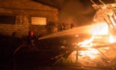 Pożar budynków na Modrzewinie